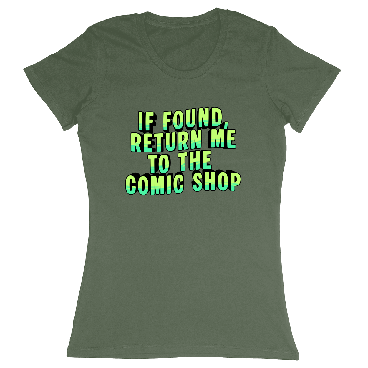 Premium Ladies Fitted Soft T-Shirt - Military Green - front