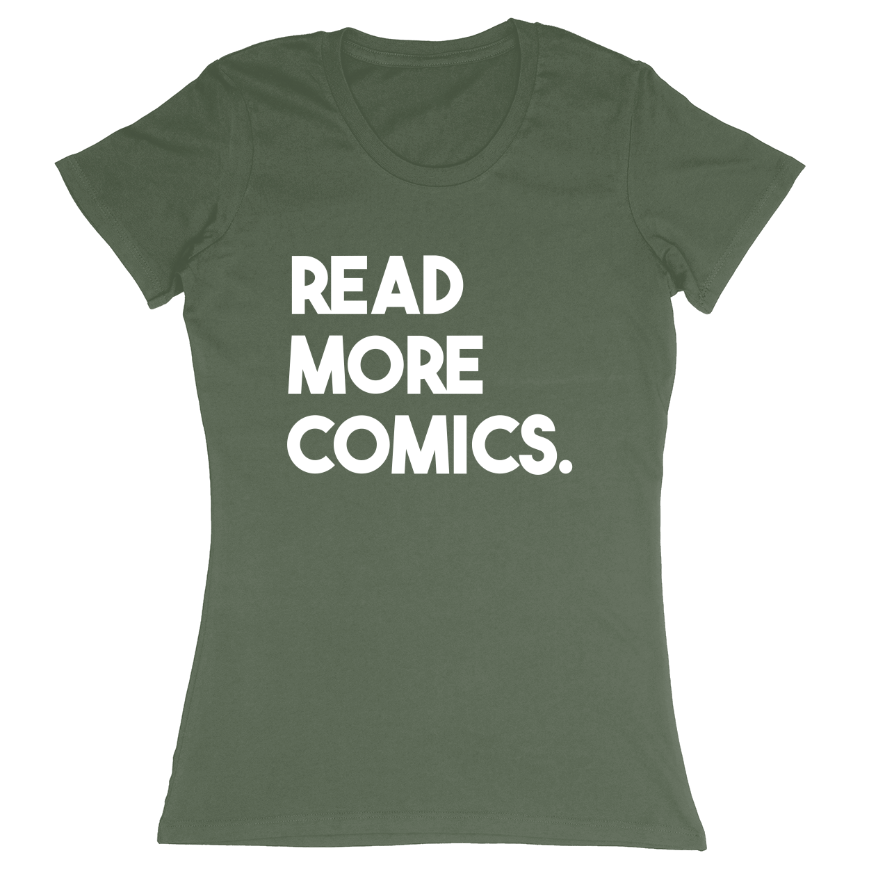 Premium Ladies Fitted Soft T-Shirt - Military Green - front