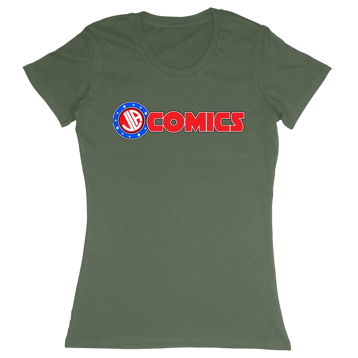 Premium Ladies Fitted Soft T-Shirt - Military Green - front***Military Green|||Premium Ladies Fitted Soft T-Shirt