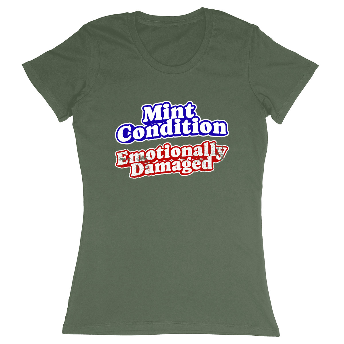 Premium Ladies Fitted Soft T-Shirt - Military Green - front