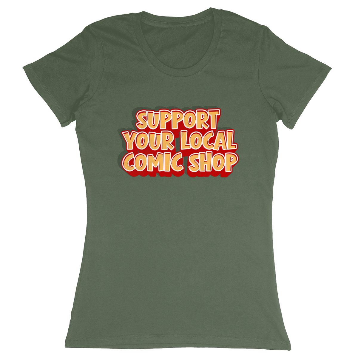 Premium Ladies Fitted Soft T-Shirt - Military Green - front