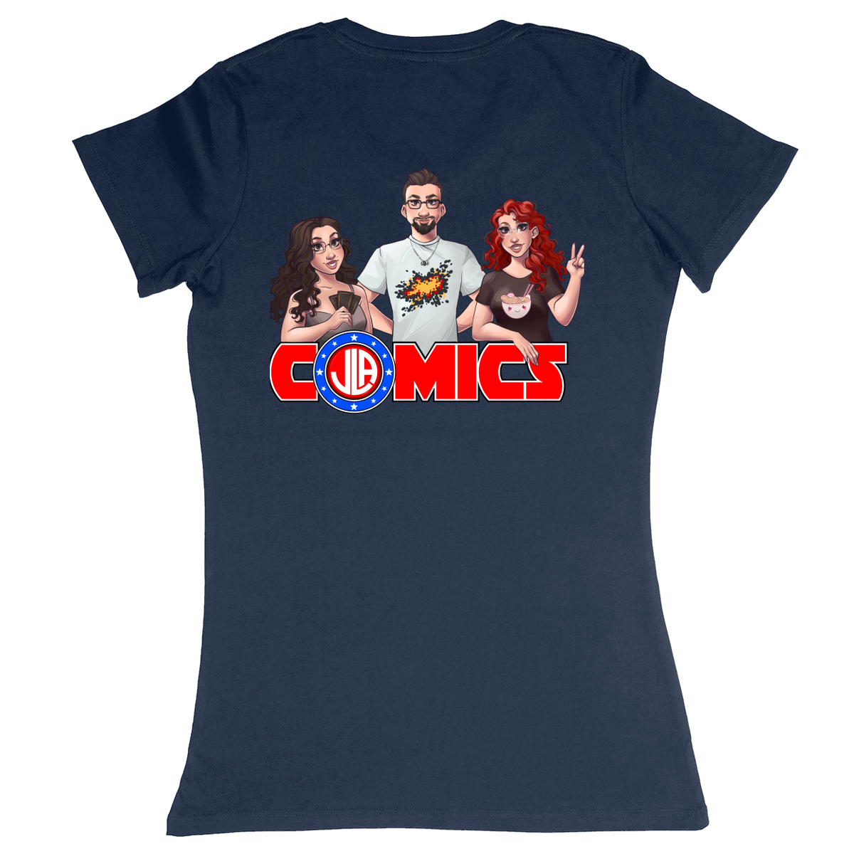 Premium Ladies Fitted Soft T-Shirt - Navy - back***Navy|||Premium Ladies Fitted Soft T-Shirt