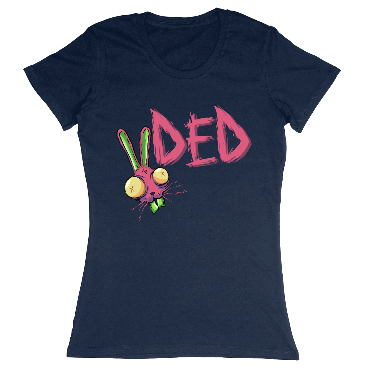 Premium Ladies Fitted Soft T-Shirt - Navy - front