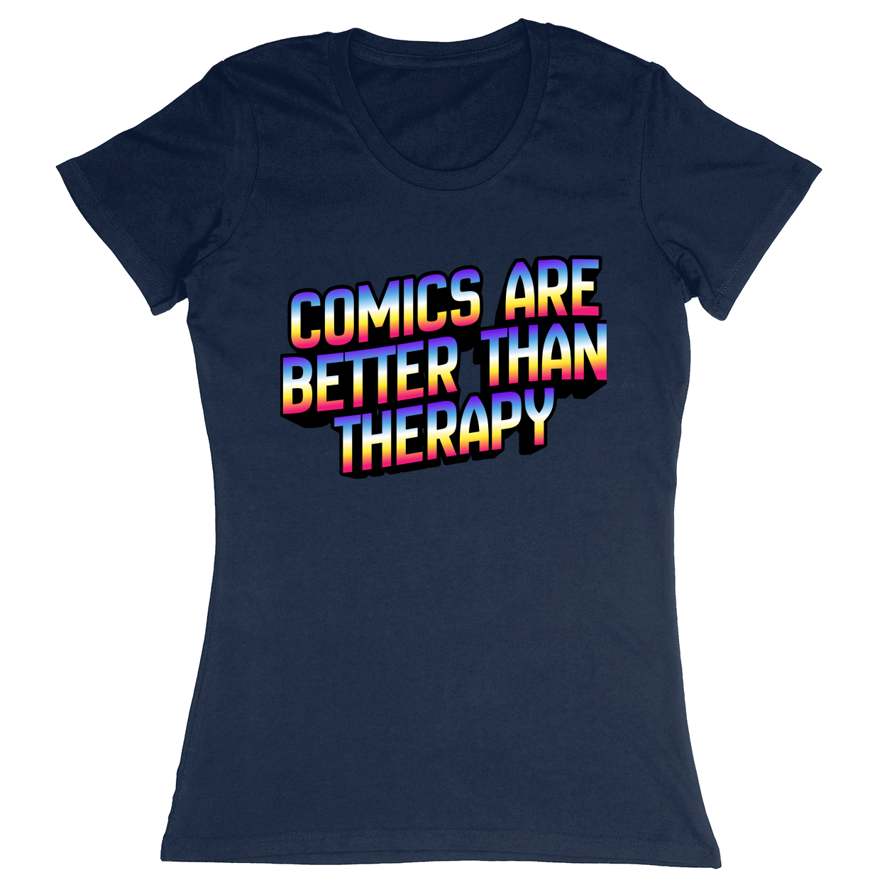 Premium Ladies Fitted Soft T-Shirt - Navy - front