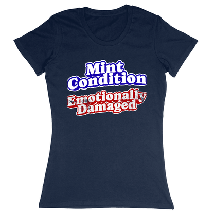 Premium Ladies Fitted Soft T-Shirt - Navy - front