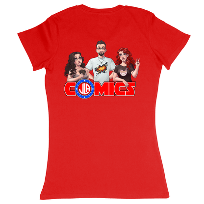 Premium Ladies Fitted Soft T-Shirt - Red - back