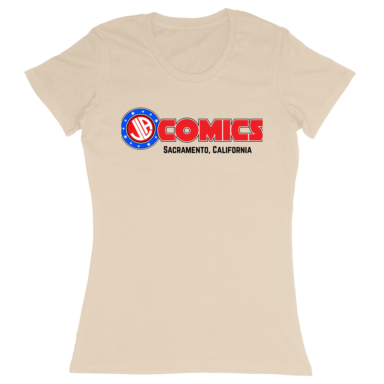 Premium Ladies Fitted Soft T-Shirt - Sand - front