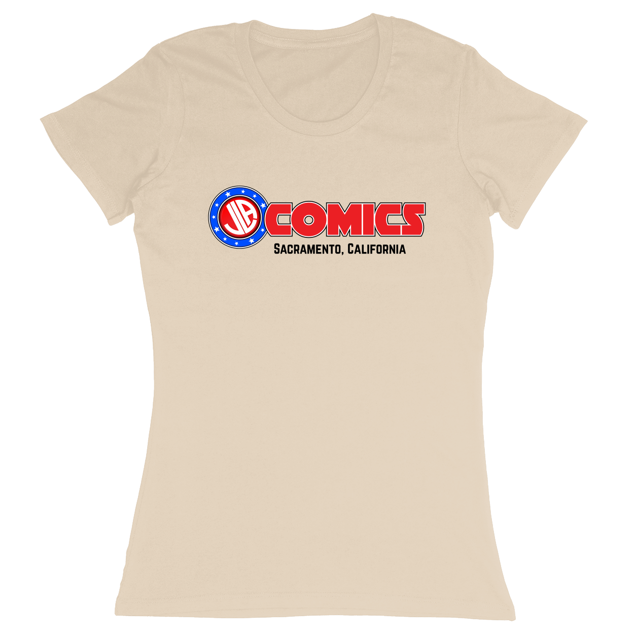 Premium Ladies Fitted Soft T-Shirt - Sand - front