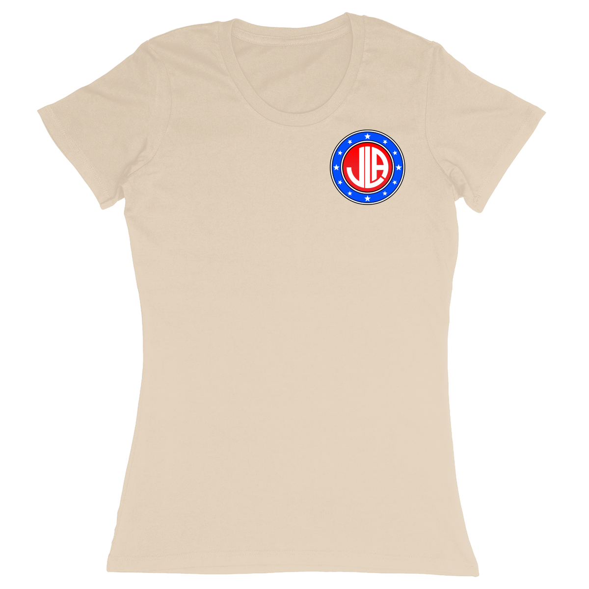 Premium Ladies Fitted Soft T-Shirt - Sand - front***Sand|||Premium Ladies Fitted Soft T-Shirt