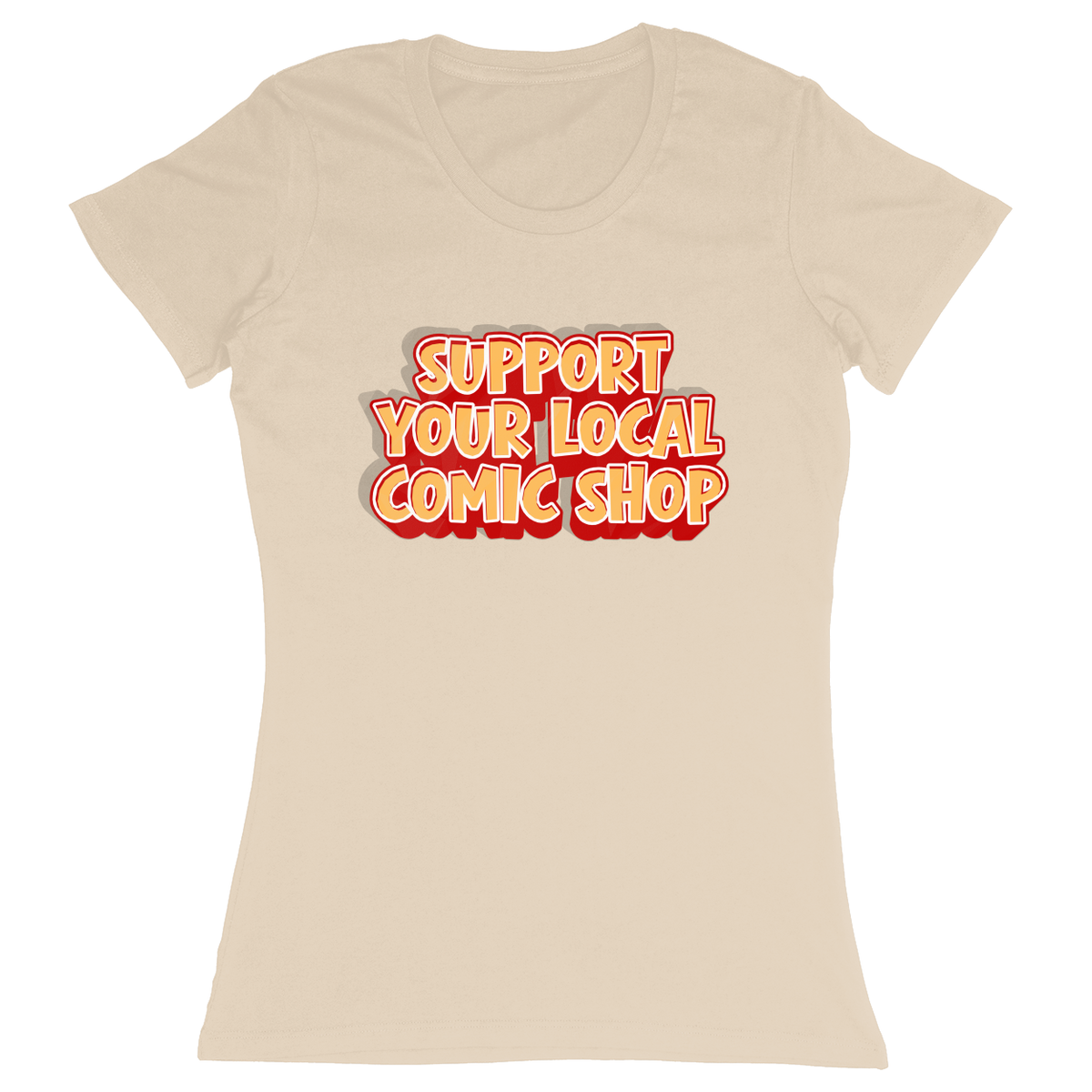 Premium Ladies Fitted Soft T-Shirt - Sand - front***Sand|||Premium Ladies Fitted Soft T-Shirt