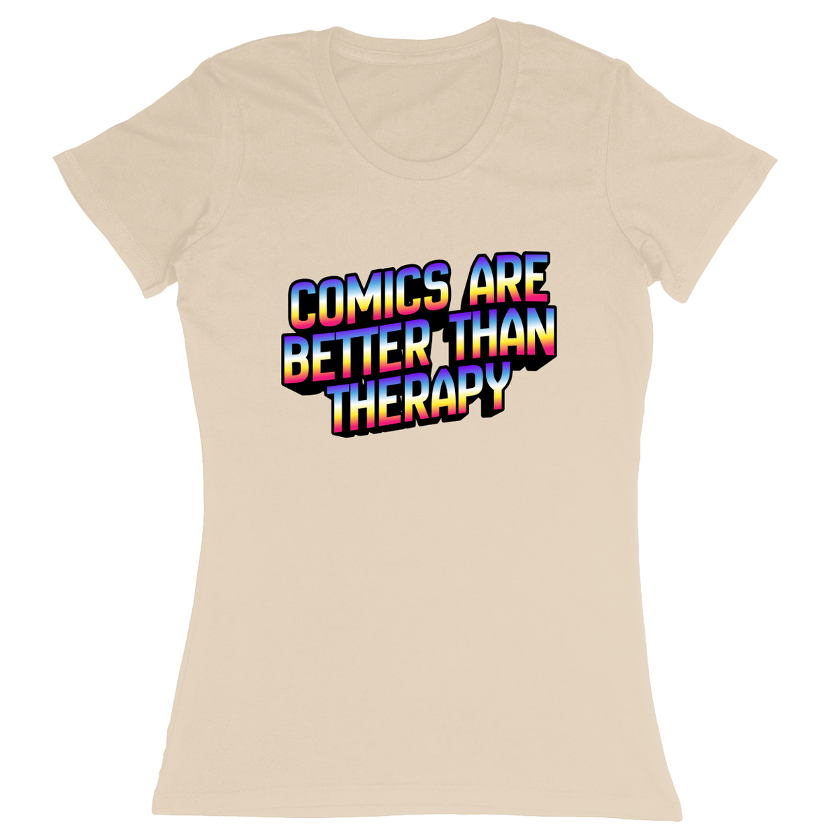 Premium Ladies Fitted Soft T-Shirt - Sand - front