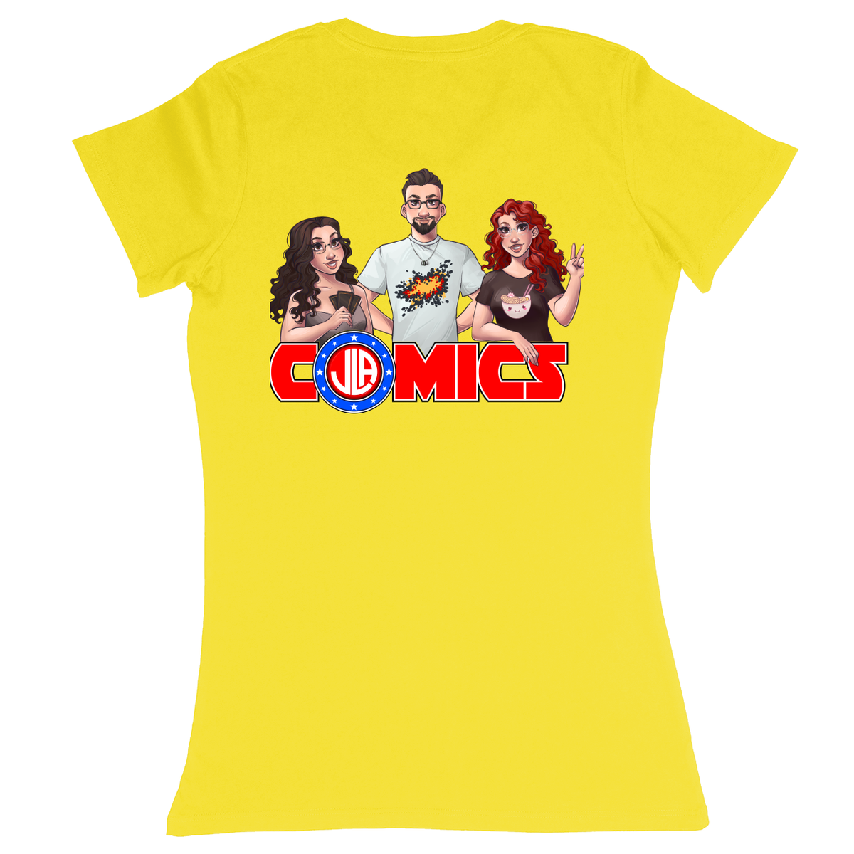 Premium Ladies Fitted Soft T-Shirt - Yellow - back***Yellow|||Premium Ladies Fitted Soft T-Shirt