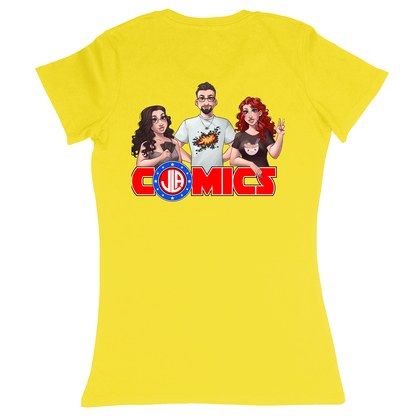 Premium Ladies Fitted Soft T-Shirt - Yellow - back