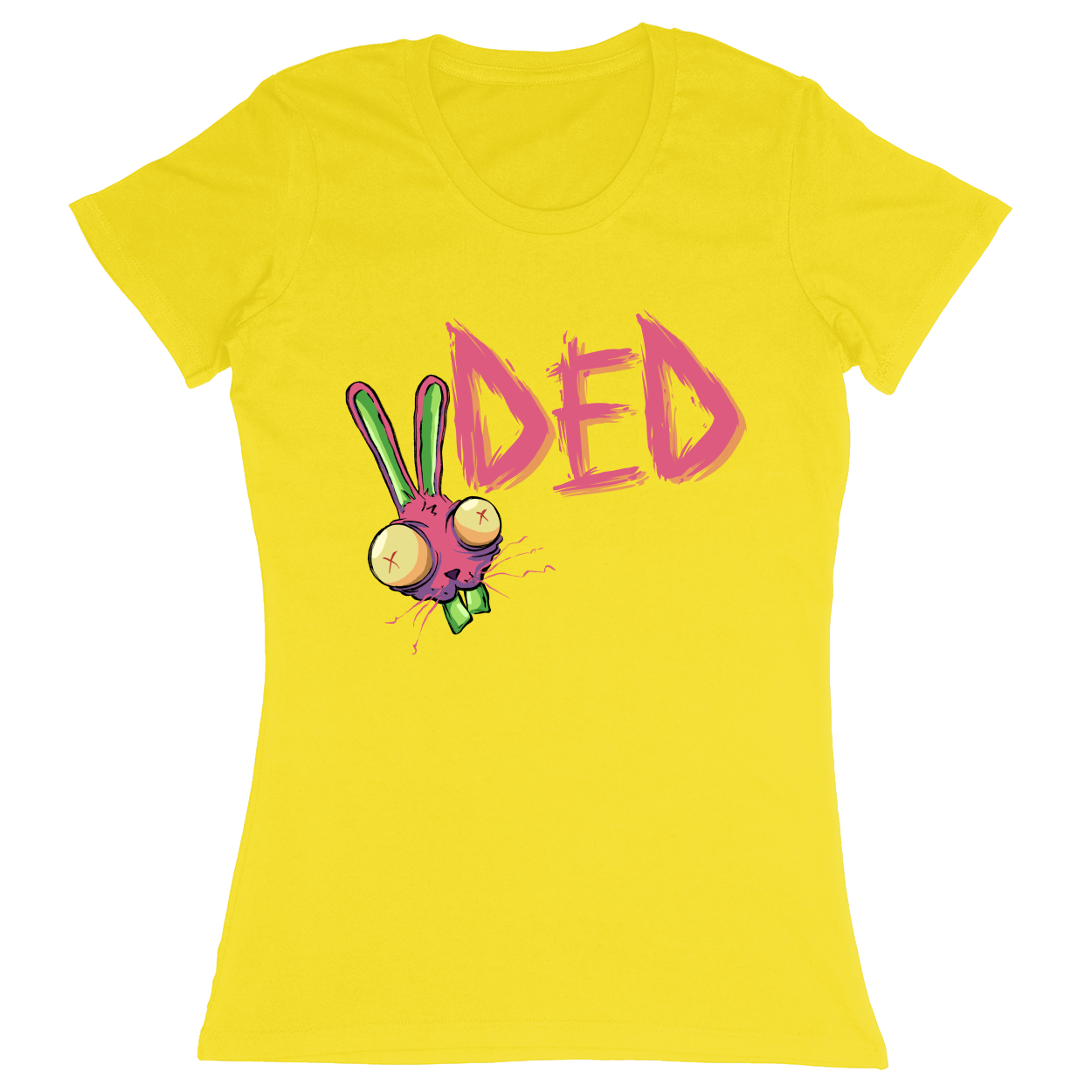 Premium Ladies Fitted Soft T-Shirt - Yellow - front***Yellow|||Premium Ladies Fitted Soft T-Shirt