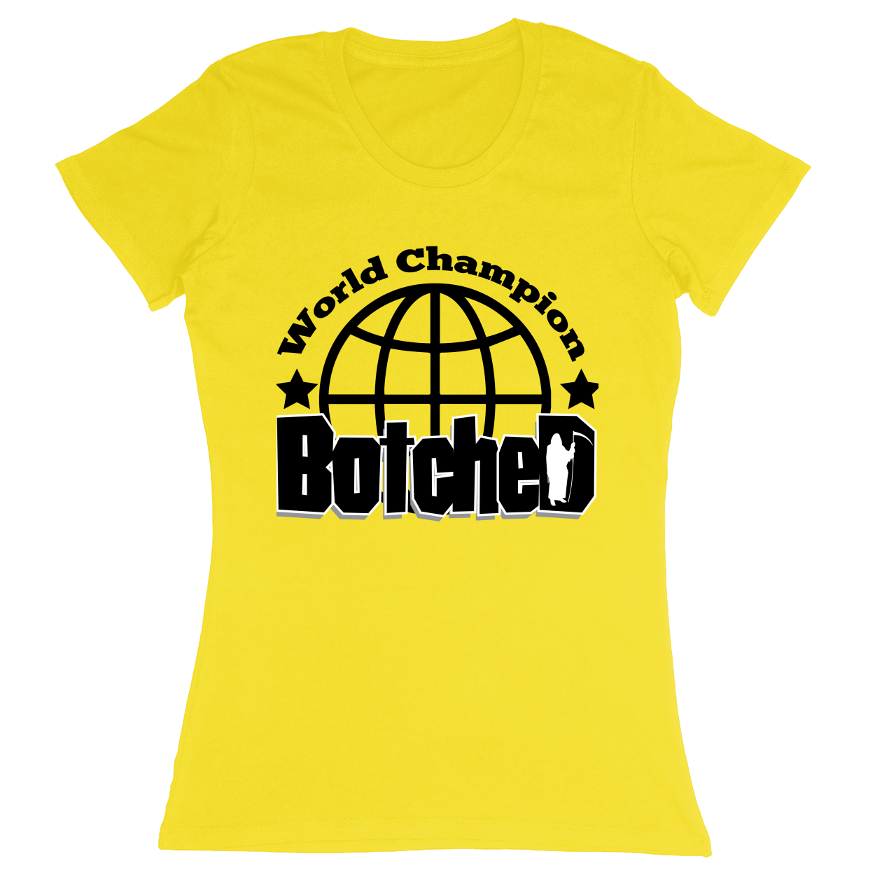 Premium Ladies Fitted Soft T-Shirt - Yellow - front***Yellow|||Premium Ladies Fitted Soft T-Shirt