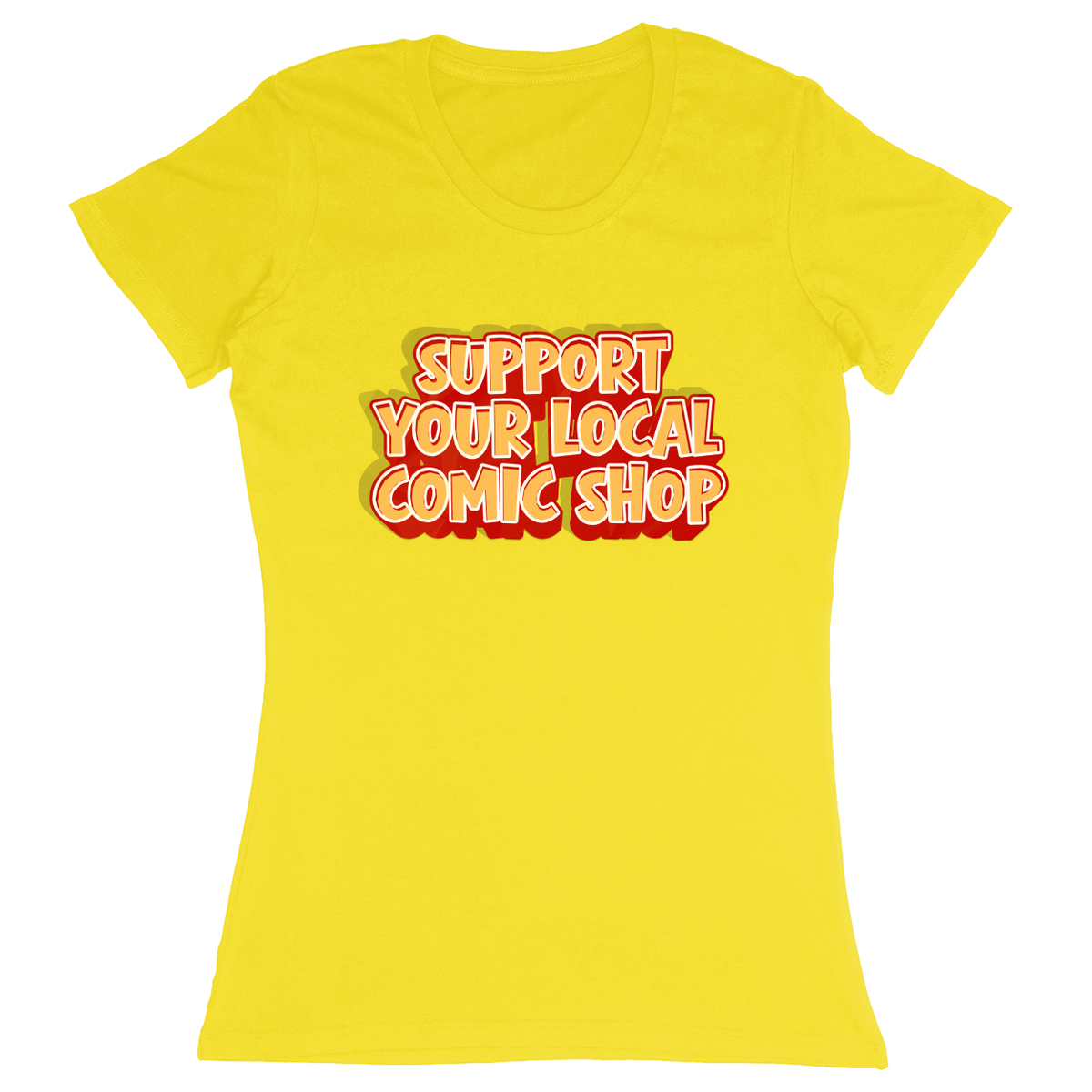 Premium Ladies Fitted Soft T-Shirt - Yellow - front