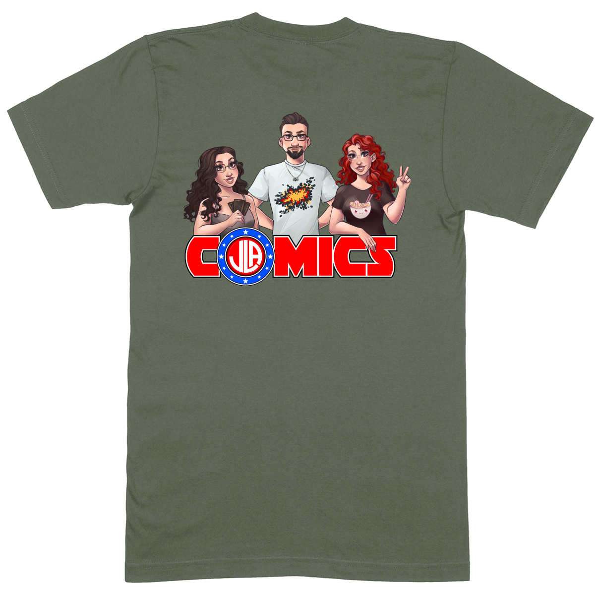 Premium Soft Unisex T-shirt - Military Green - back***Military Green|||Premium Soft Unisex T-shirt
