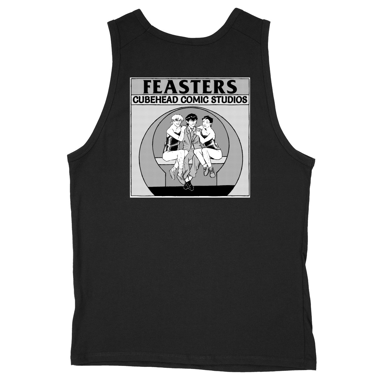 Soft Style Unisex Tank Top - Black - back***Black|||Soft Style Unisex Tank Top