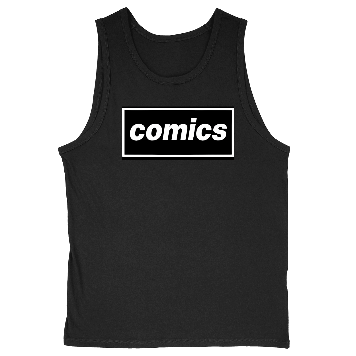 Soft Style Unisex Tank Top - Black - front***Black|||Soft Style Unisex Tank Top