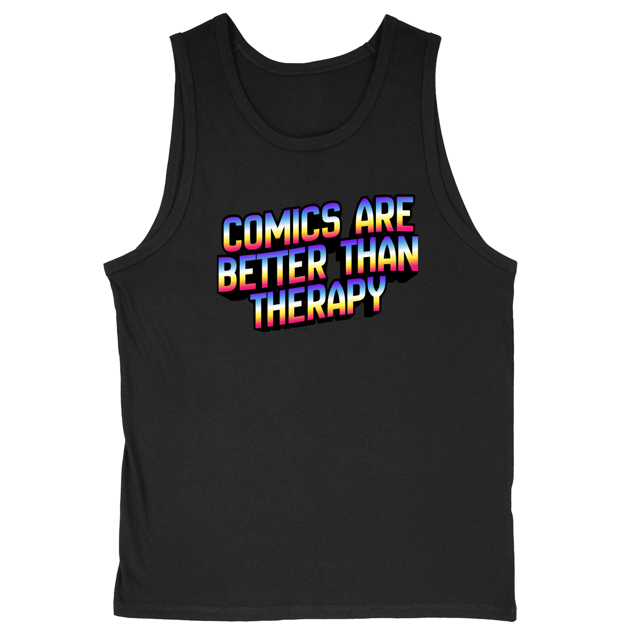 Soft Style Unisex Tank Top - Black - front