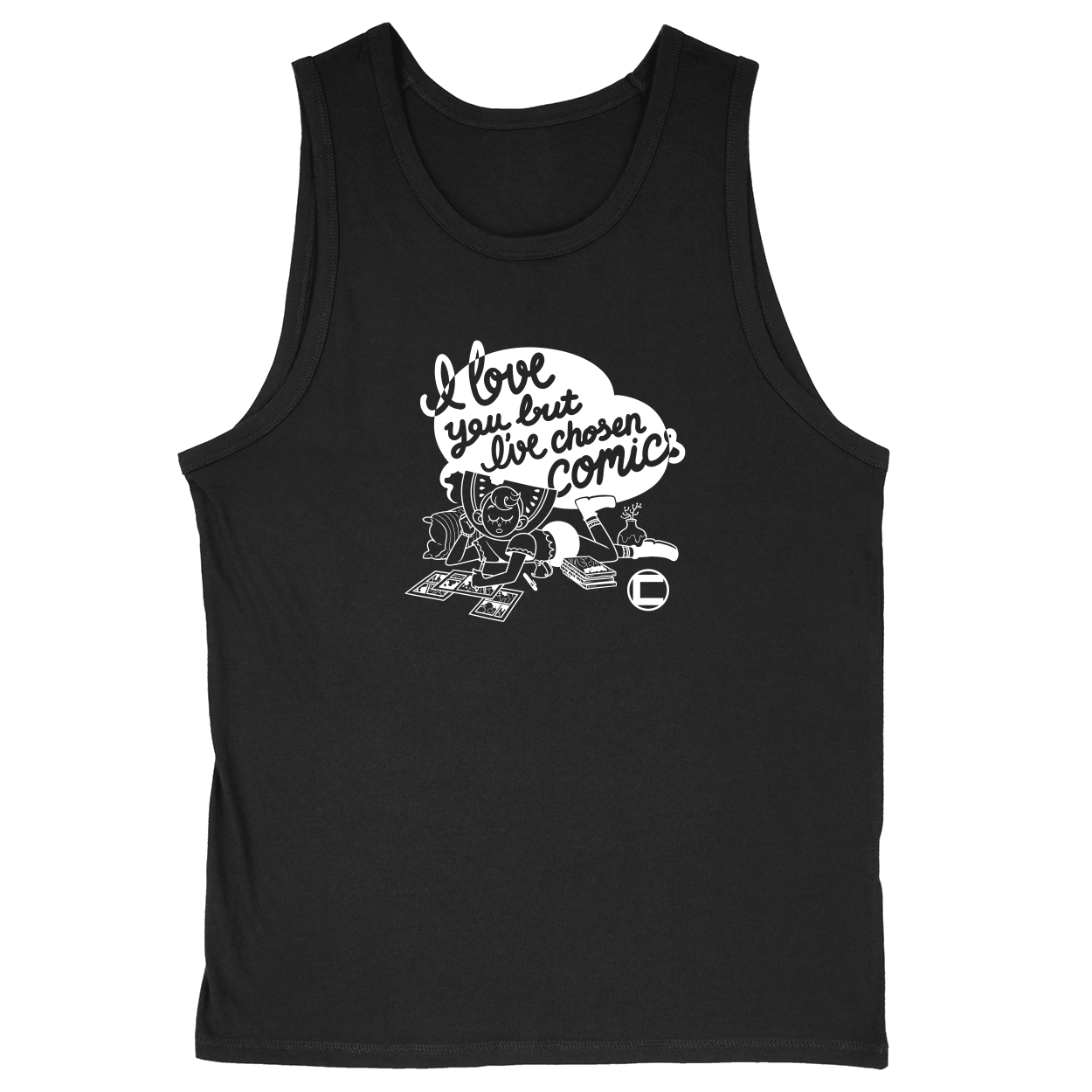 Soft Style Unisex Tank Top - Black - front***Black|||Soft Style Unisex Tank Top