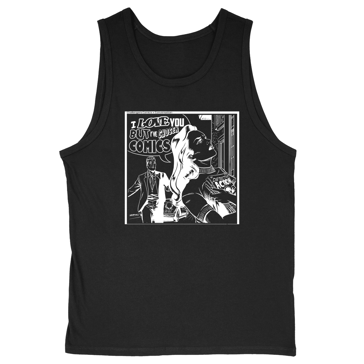 Soft Style Unisex Tank Top - Black - front***Black|||Soft Style Unisex Tank Top
