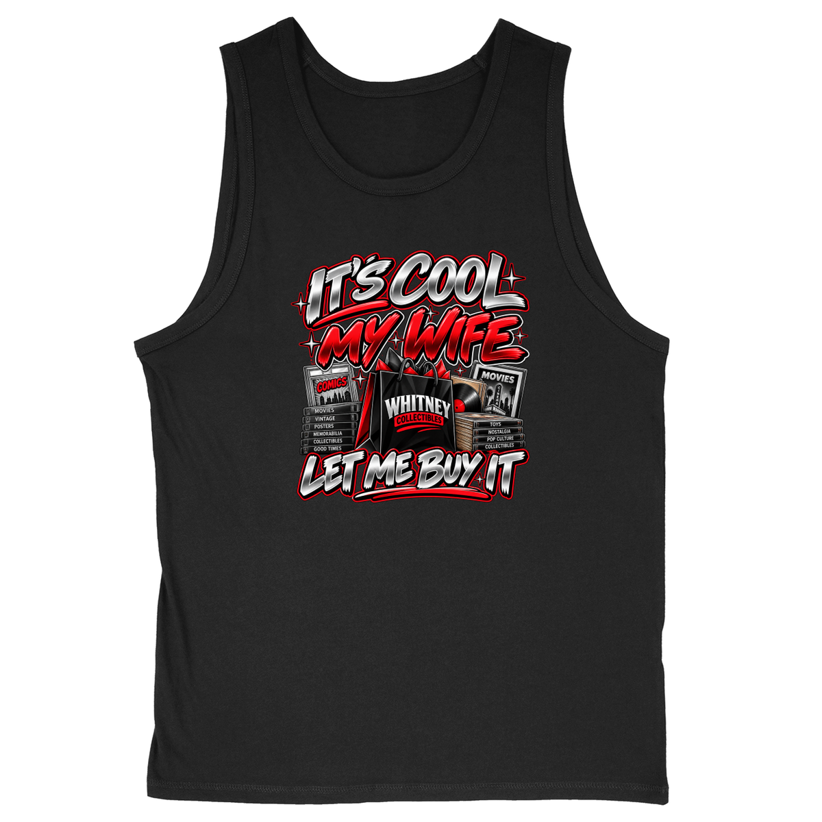 Soft Style Unisex Tank Top - Black - front