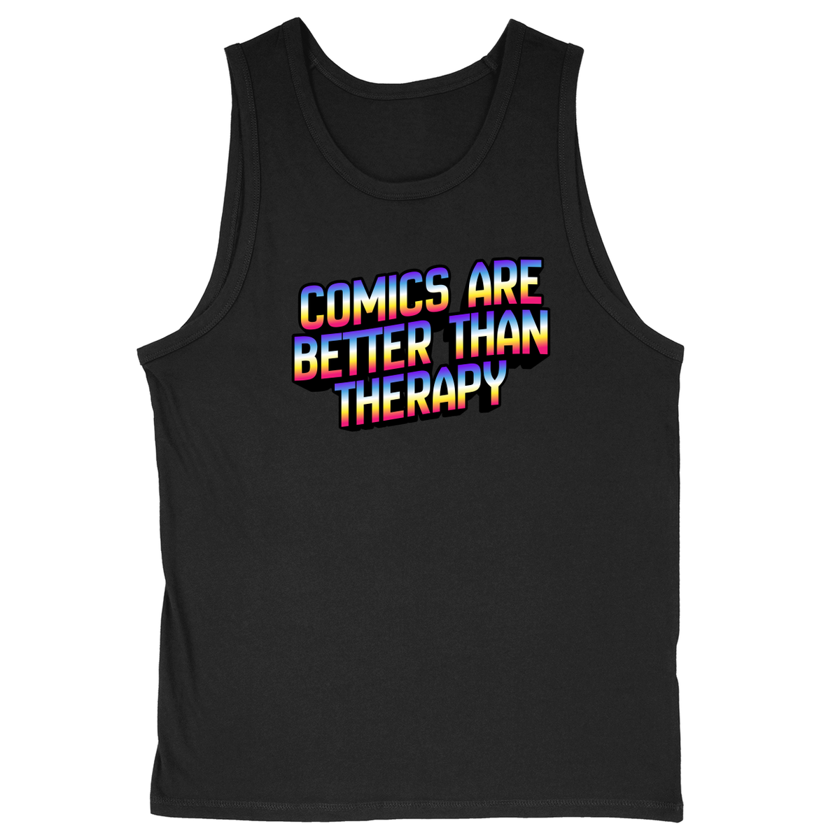 Soft Style Unisex Tank Top - Black - front