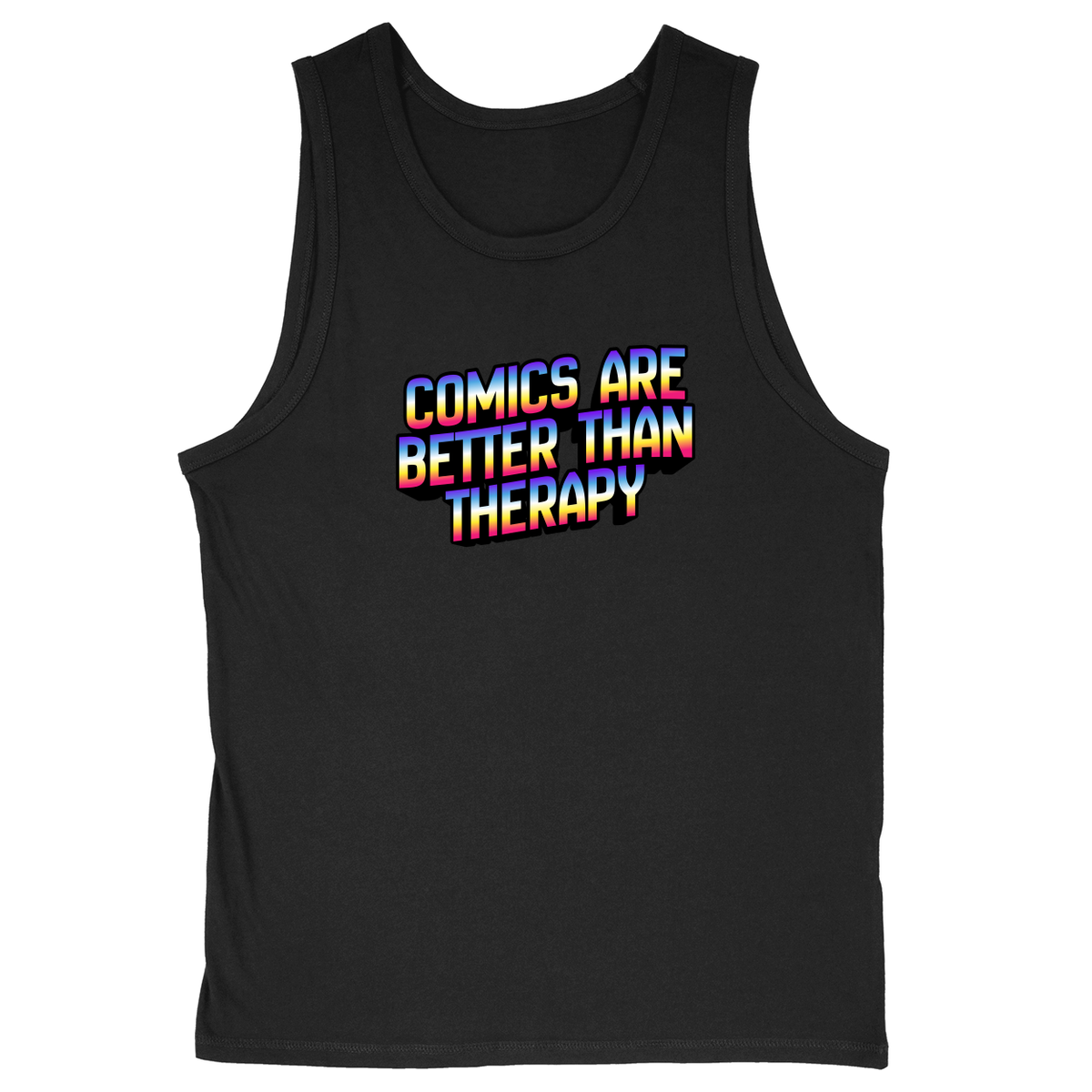 Soft Style Unisex Tank Top - Black - front***Black|||Soft Style Unisex Tank Top