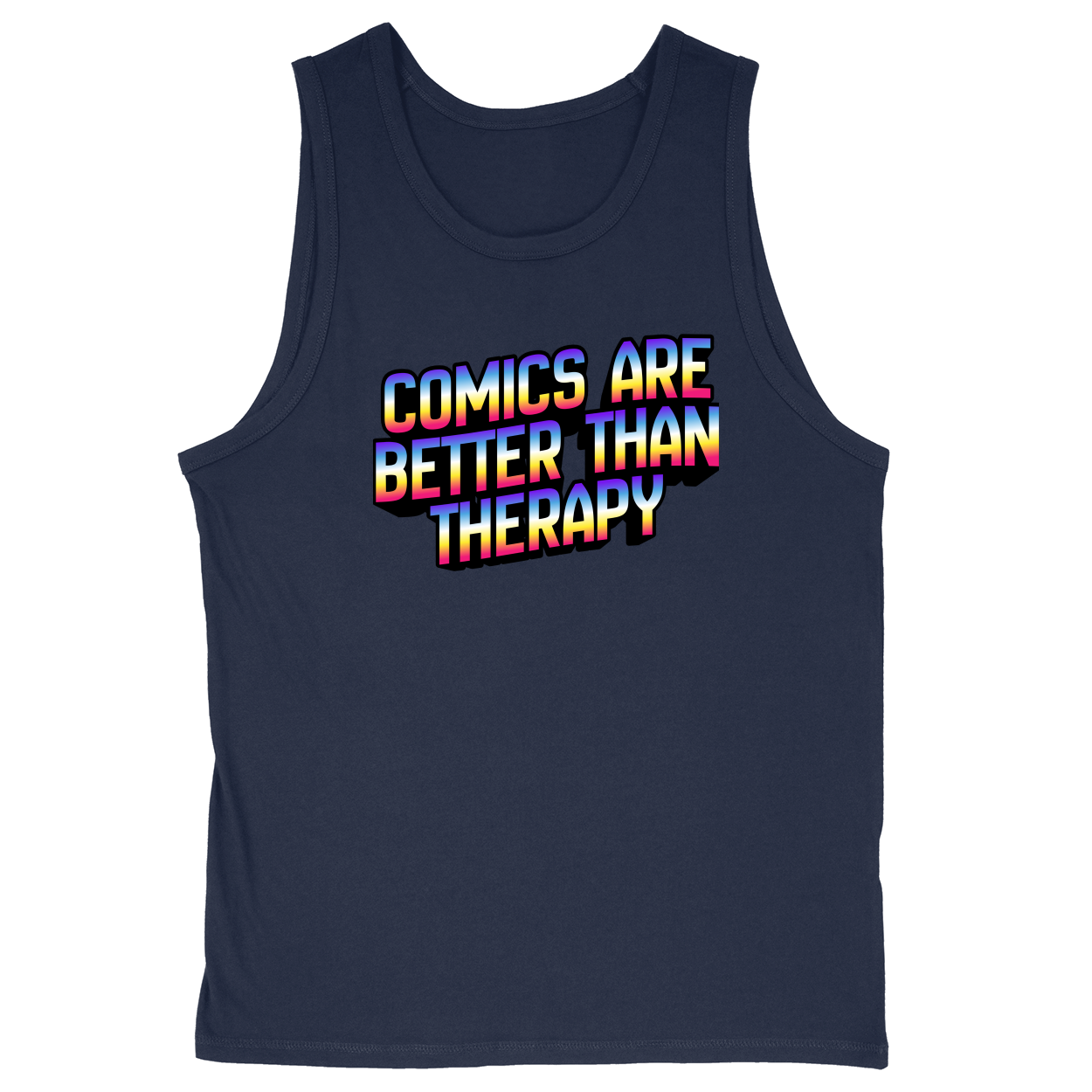 Soft Style Unisex Tank Top - Navy - front***Navy|||Soft Style Unisex Tank Top