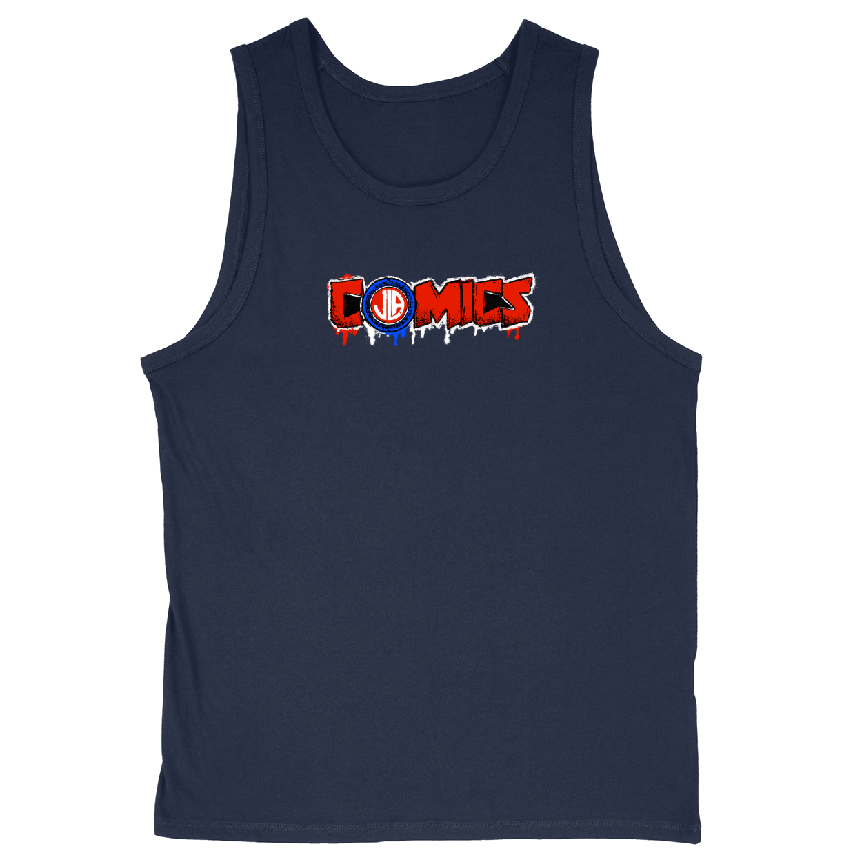 Soft Style Unisex Tank Top - Navy - front***Navy|||Soft Style Unisex Tank Top