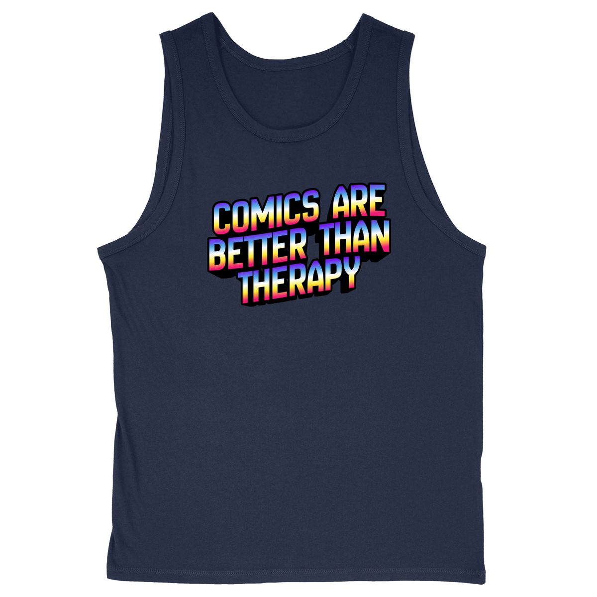 Soft Style Unisex Tank Top - Navy - front