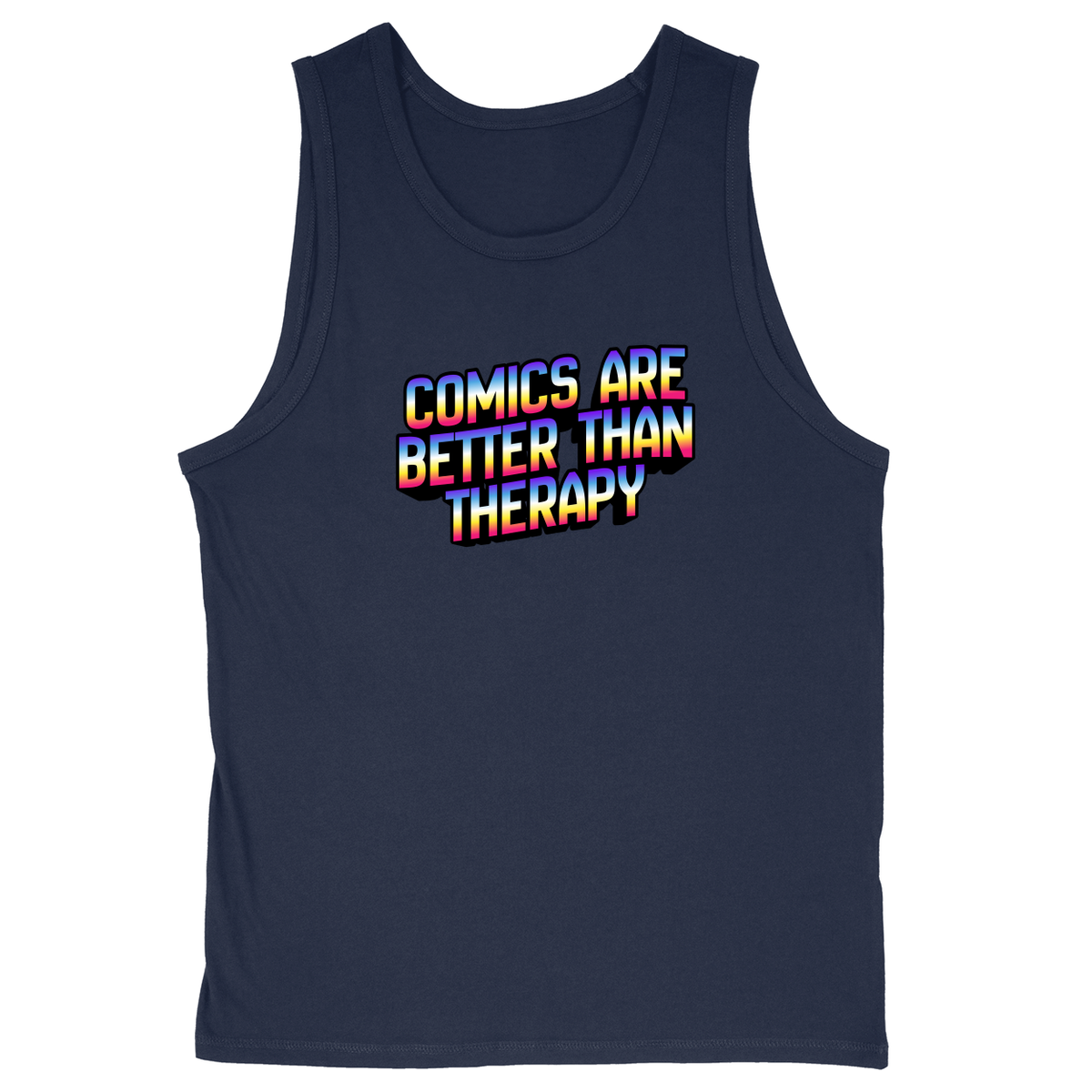 Soft Style Unisex Tank Top - Navy - front***Navy|||Soft Style Unisex Tank Top