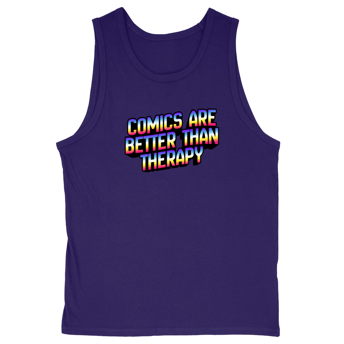 Soft Style Unisex Tank Top - Purple - front***Purple|||Soft Style Unisex Tank Top