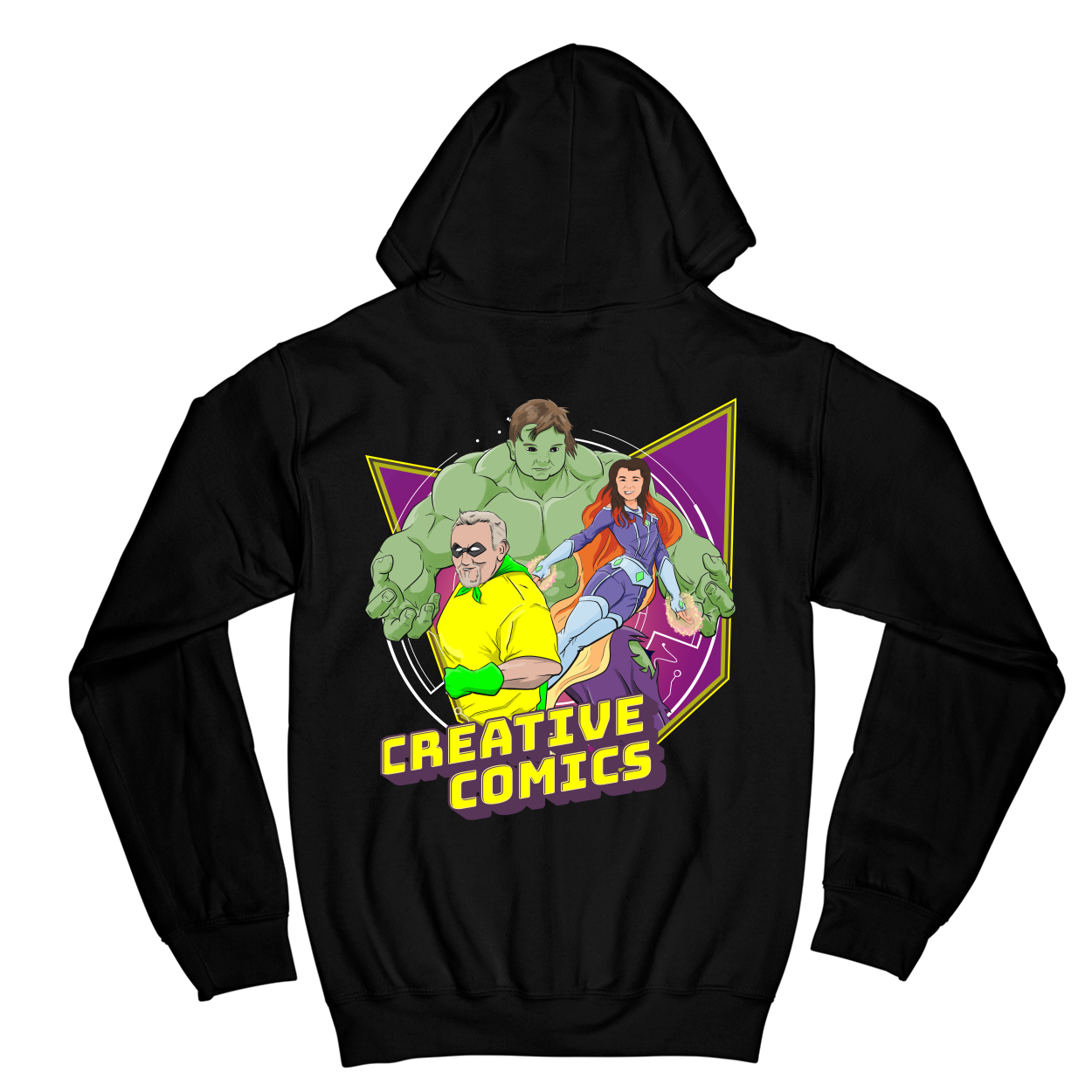 Zip Hoodie - Black - back***Black