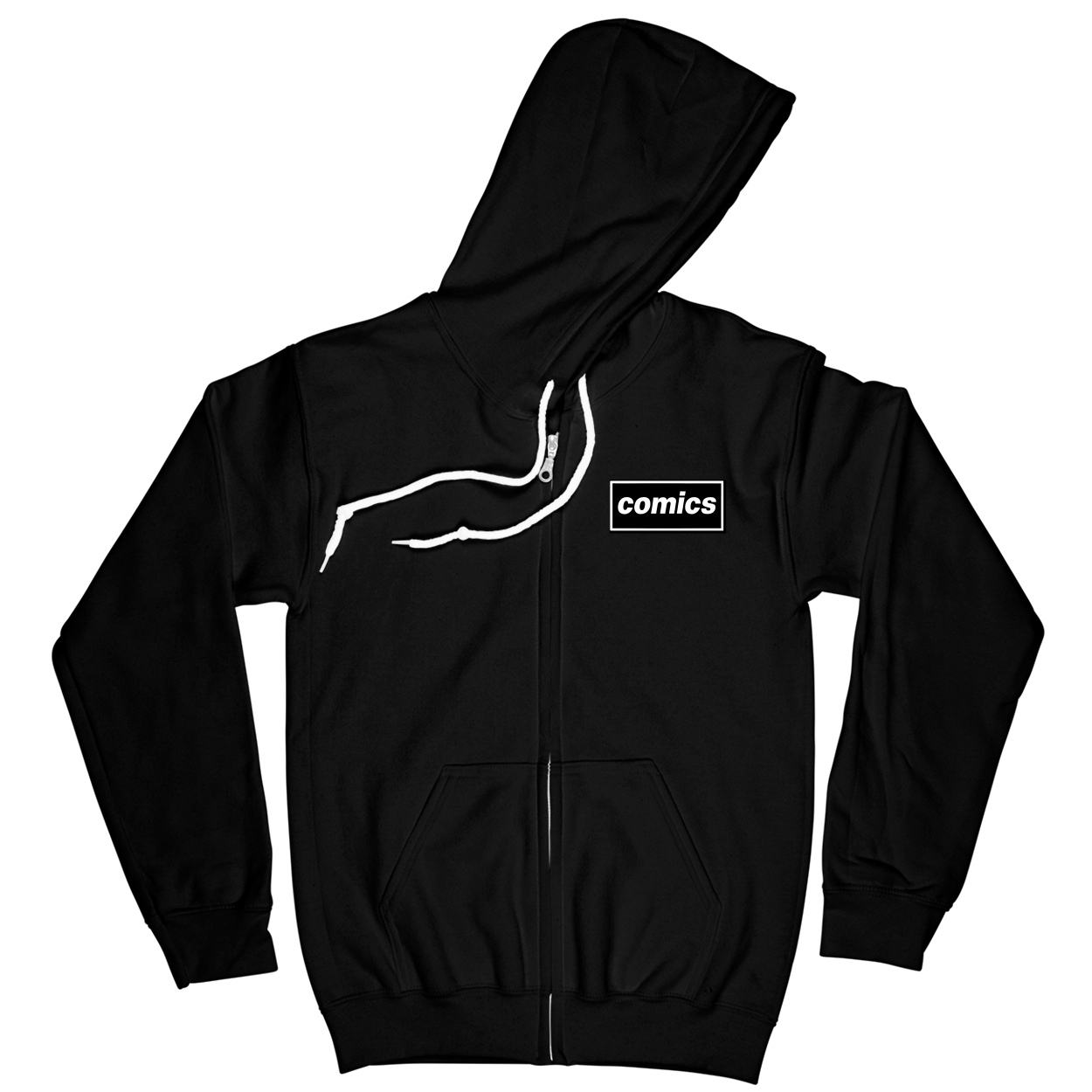 Zip Hoodie - Black - front