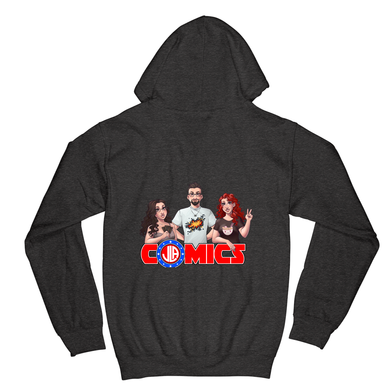 Zip Hoodie - Dark Grey Heather - back***Dark Grey Heather
