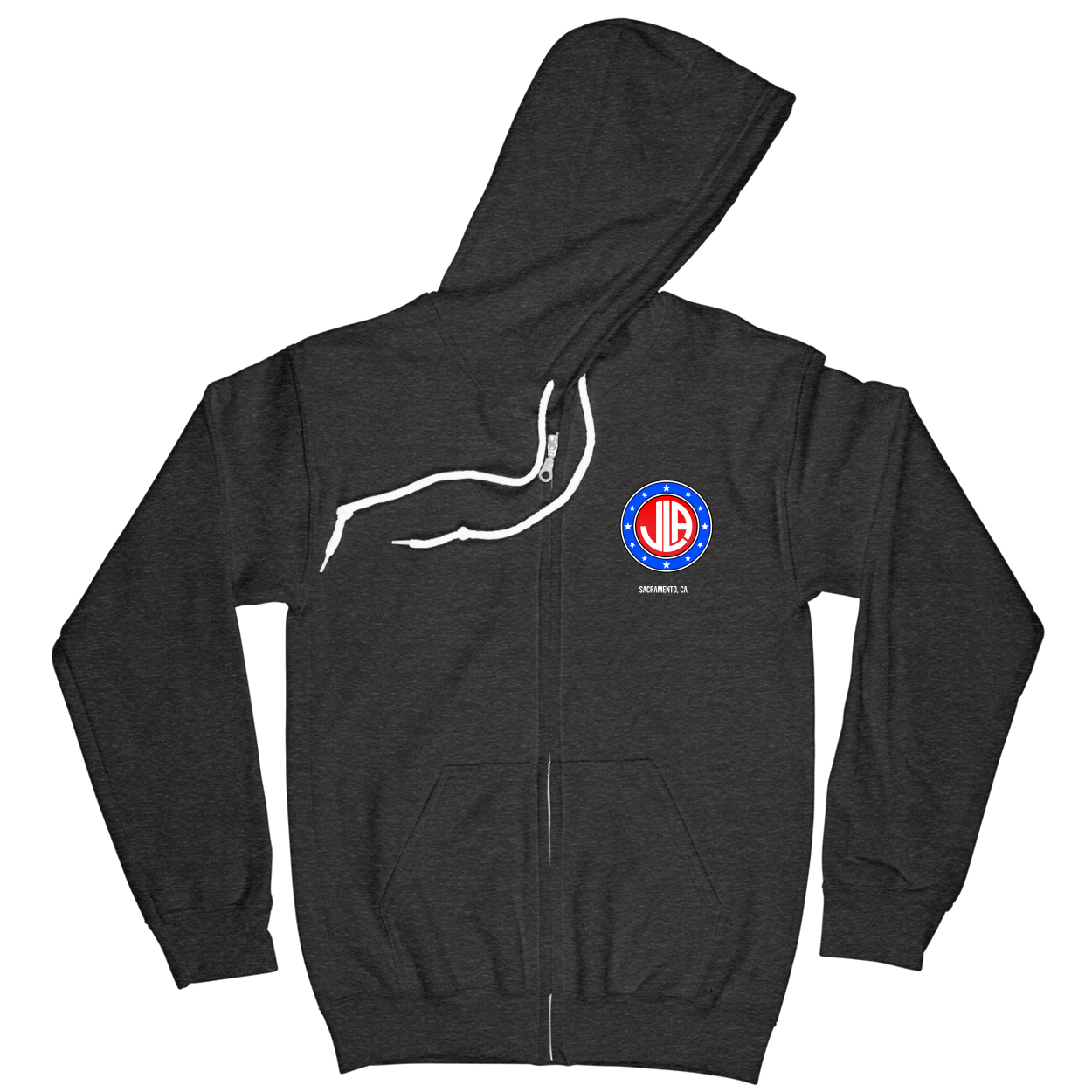 Zip Hoodie - Dark Grey Heather - front***Dark Grey Heather