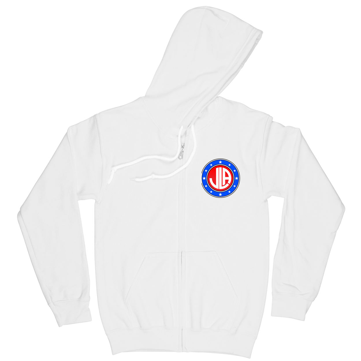 Zip Hoodie - White - front